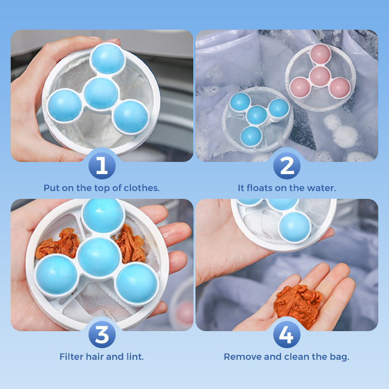 🔥BUY 1 GET 2 FREE🎁 Floating LintMesh Bag - Catches hair& lint, reusable, protectswashing machine &drain.