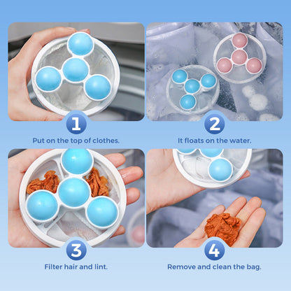 🔥BUY 1 GET 2 FREE🎁 Floating LintMesh Bag - Catches hair& lint, reusable, protectswashing machine &drain.