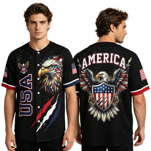 🔥USA 250 Years Baseball Jersey, Patriotic Button Up Shirt🎁