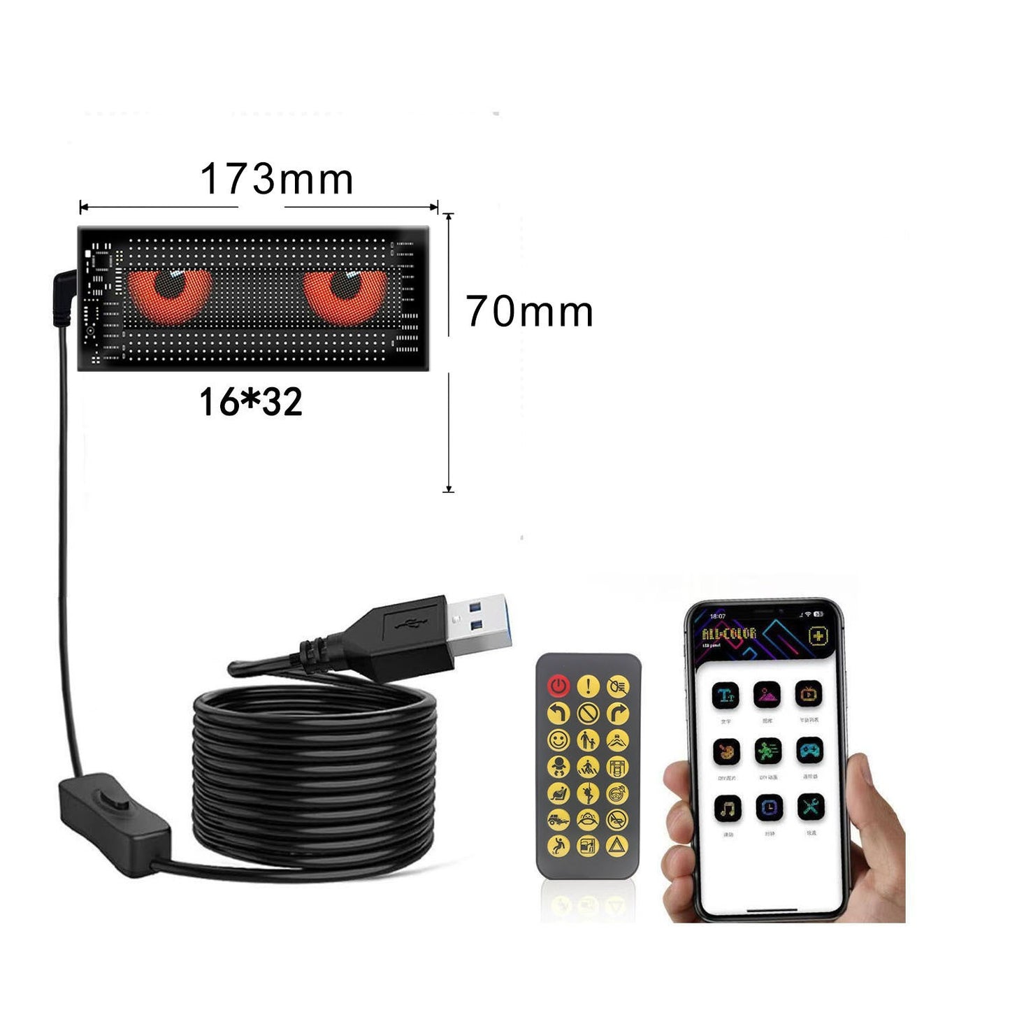 App-Controlled Smart Car LED Sign – Customizable Display