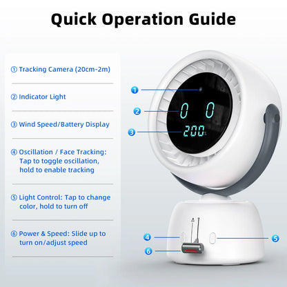 🔥3500+ sold🌀Breeze Follows You Smart Fan with Auto-Tracking & 200 Speeds