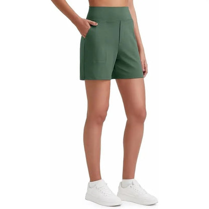 48%OFF🔥Women's High-Waisted Athletic Bermuda Shorts with Pockets – Running, Yoga, Summer Casual Activewear