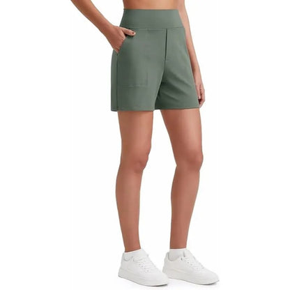 48%OFF🔥Women's High-Waisted Athletic Bermuda Shorts with Pockets – Running, Yoga, Summer Casual Activewear
