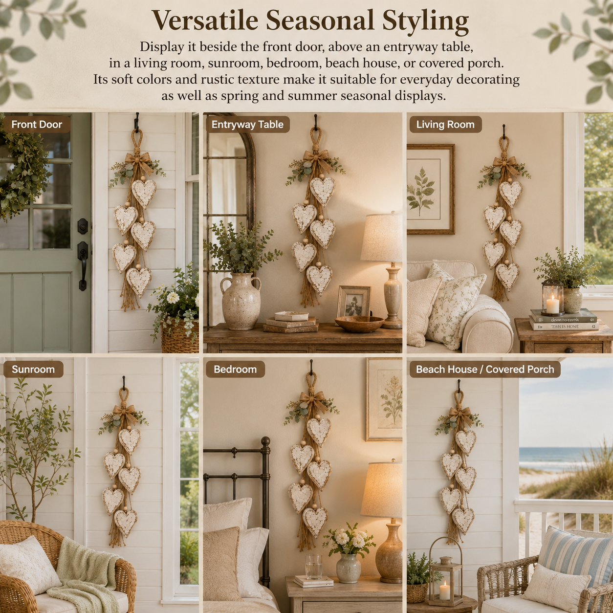🍂🤎Hanging Heart Wall Decor