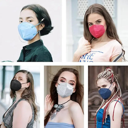 🔥KN95 Face Masks 100 Pack 5 Layer Breathable Design