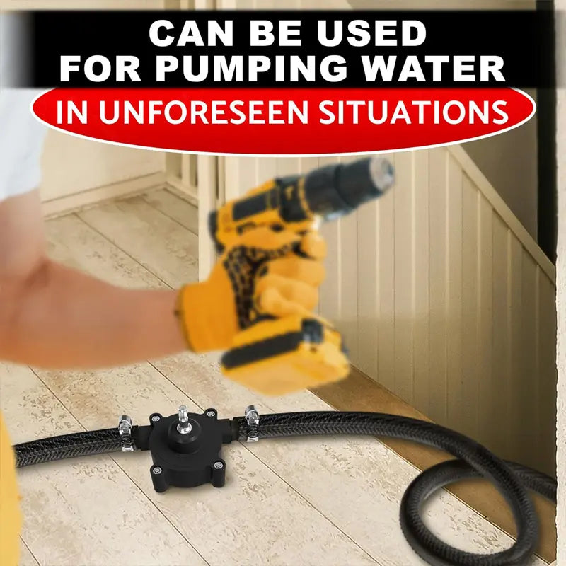 High-Flow Electric Drill Pump – Self Priming Portable Water Pump, Drill Powered Transfer Pump for Water, Oil, Gasoline & Diesel | Hand-Powered, Non-Electric Pump