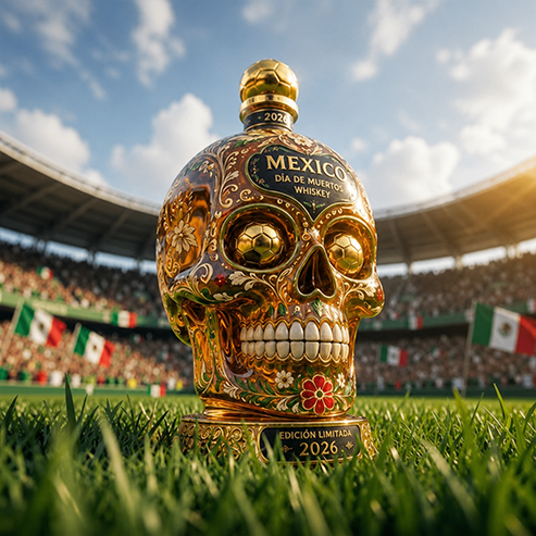 🔥50% OFF🎁⚽🇲🇽Mexico 2026 Día de Muertos Whiskey Bottle