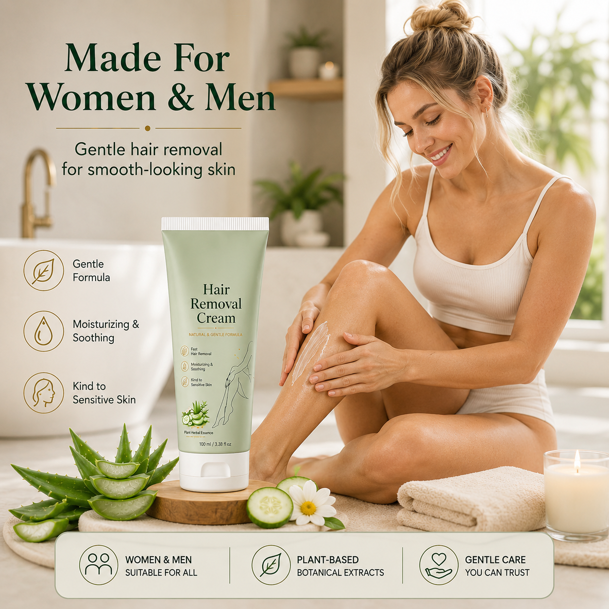 🔥8000+ repeat purchases💯Painless Depilatory Cream – No Razor Bumps, No Harsh Odor