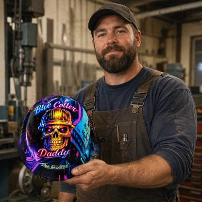 ⚡Father‘s Day 50% OFF 👷‍♂️ Blue Collar Daddy Hydro-Dipped Hard Hat | Industrial Rigid Impact-Resistant Safety Helmet with Full-Wrap Gloss Artwork