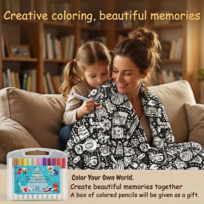 💥Hot Sales💥Color-Your-Own Blanket for Kids & Adults