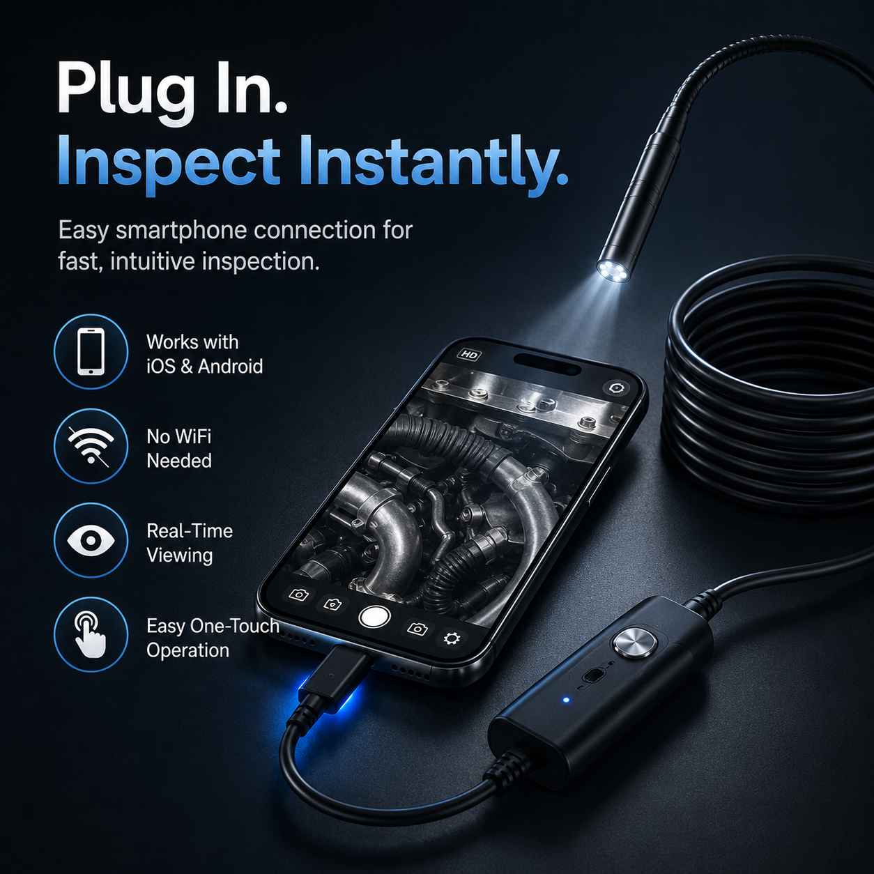 Limited -Time 50% OFF HD Endoscope Inspection Camera | 2M 5M 10M Waterproof Probe