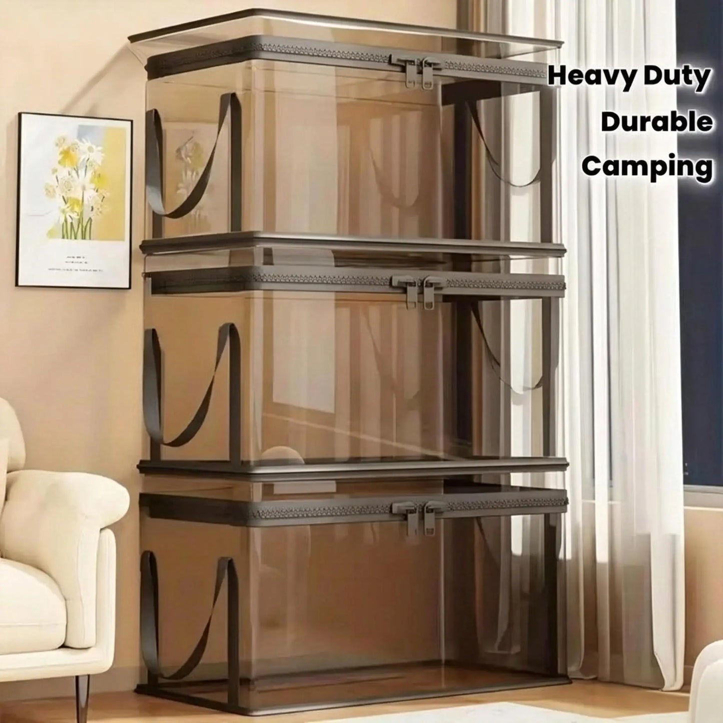 2026 Hot Sale🔥Heavy-Duty Clear Storage Box – Hinged Lid, Large Capacity