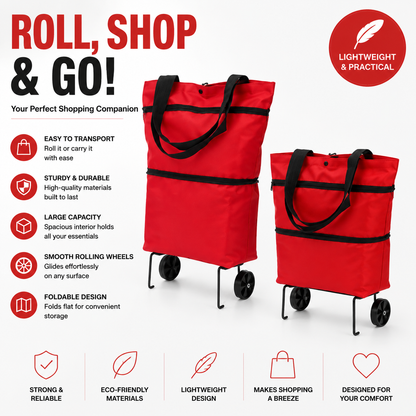🔥LAST DAY-50% OFF🔥 2 in 1 Foldable Shopping Cart🎁