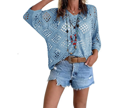 🔥Summer 50% OFF🎁Women's Bohemian-Inspired Crochet Top with V-Neck