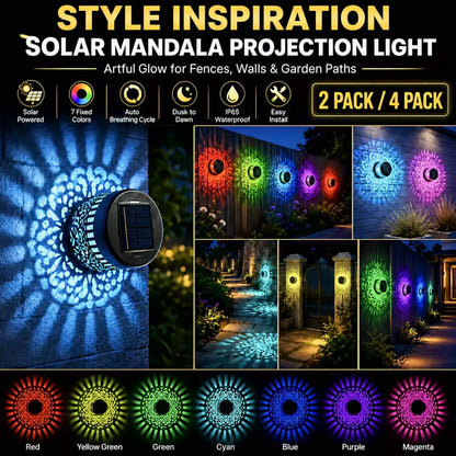 🔥50% OFF🔥-Seven-Color Changing Solar Mandala Projection Wall Light-Buy More Save More