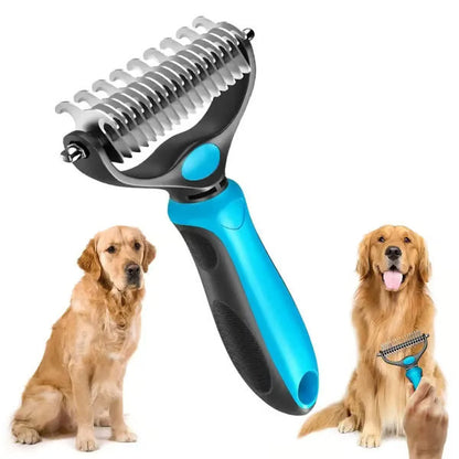 Father's Day Limited-Time Offer⏳Professional Double-Sided Pet Grooming Rake ✨ Undercoat Deshedding Tool for Dogs & Cats 🐶🐱