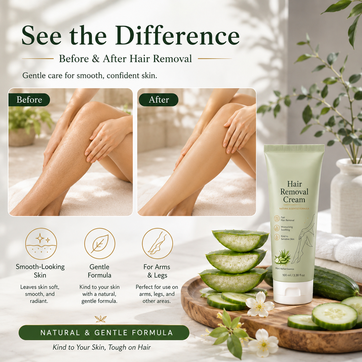 🔥8000+ repeat purchases💯Painless Depilatory Cream – No Razor Bumps, No Harsh Odor