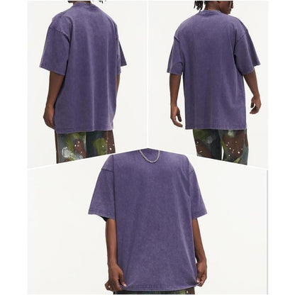 4 Pack Oversized Tshirts for Men Gym Vintage Heavyweight T Shirts Cotton Workout Acid Wash Baggy Tees