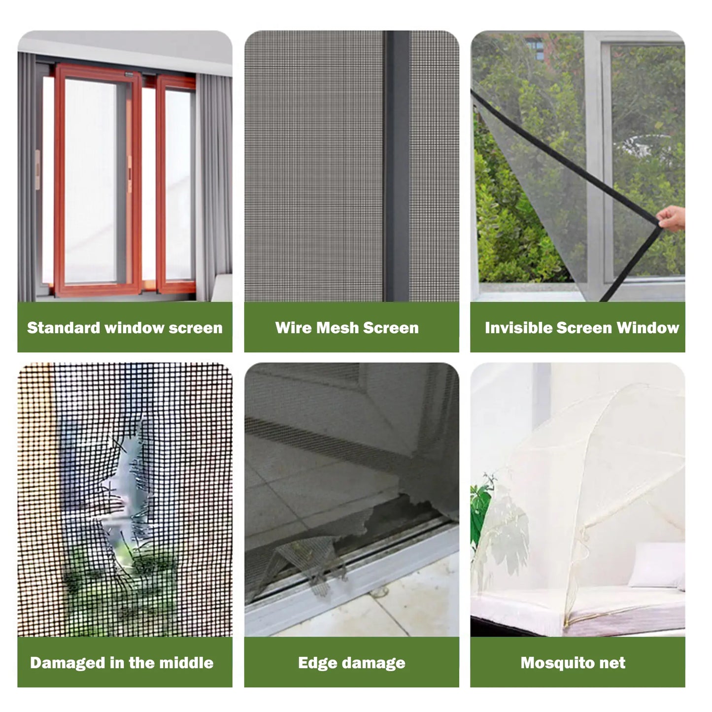 Window Screen Repair Tape - Durable Fiberglass Mesh 2" x 157.5"