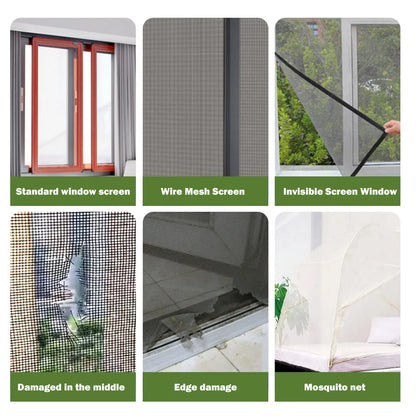 Window Screen Repair Tape - Durable Fiberglass Mesh 2" x 157.5"