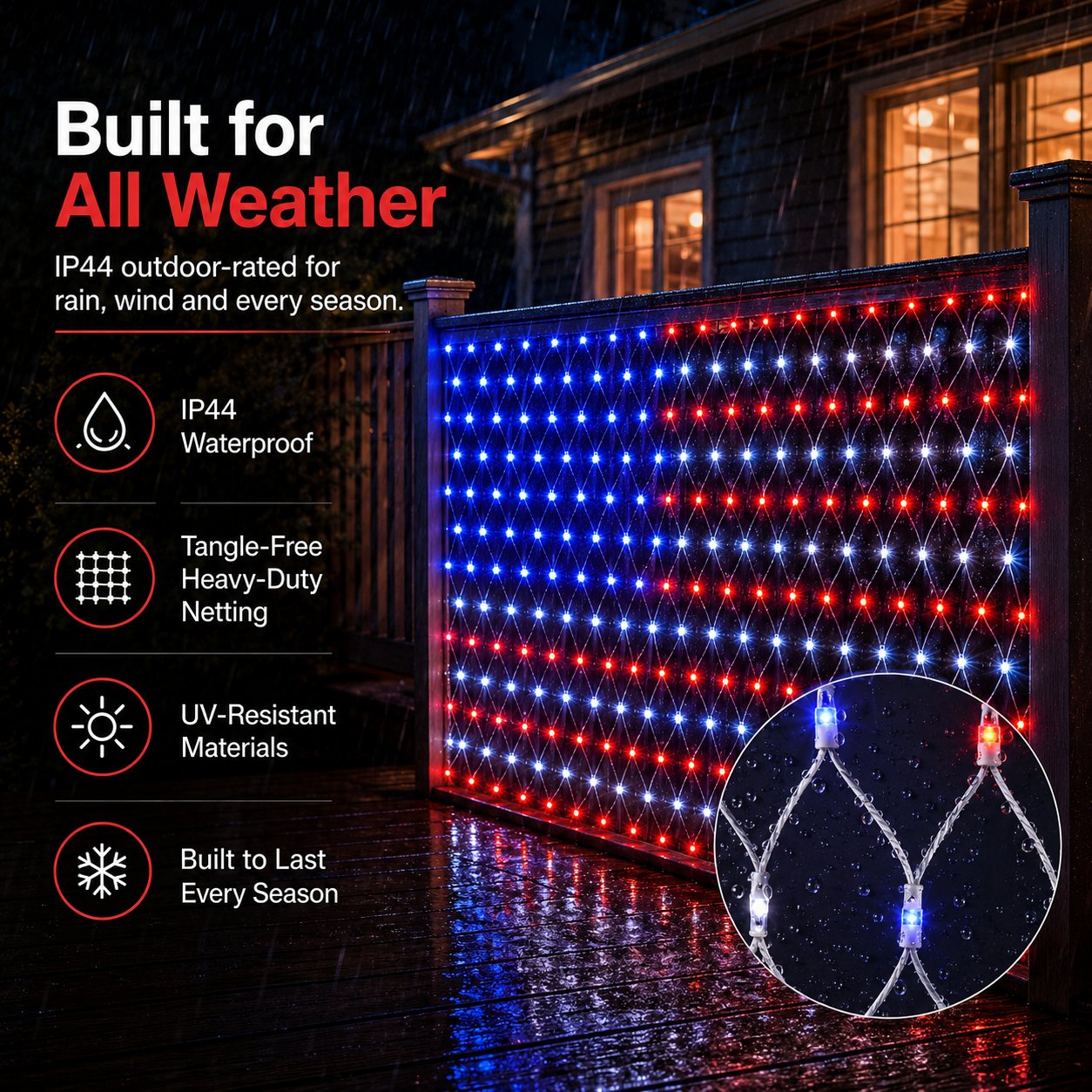 🔥250th Anniversary Limited Edition Sale✨LED American Flag Net