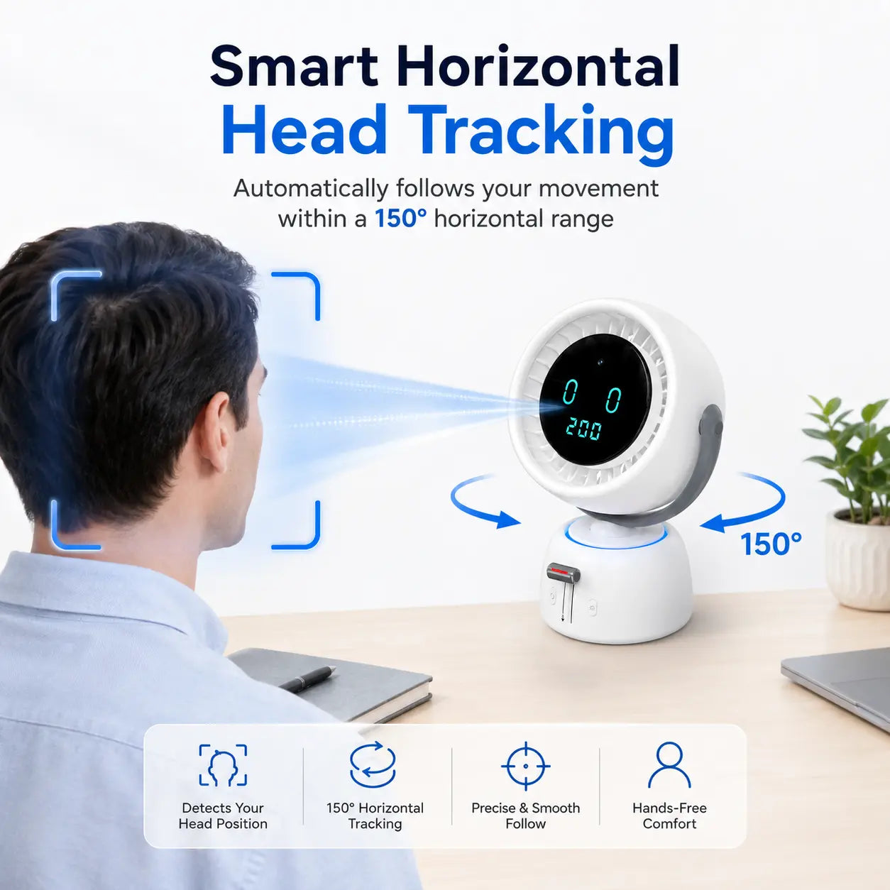 🔥3500+ sold🌀Breeze Follows You Smart Fan with Auto-Tracking & 200 Speeds