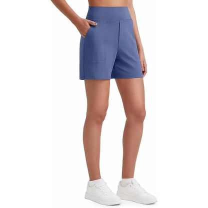 48%OFF🔥Women's High-Waisted Athletic Bermuda Shorts with Pockets – Running, Yoga, Summer Casual Activewear
