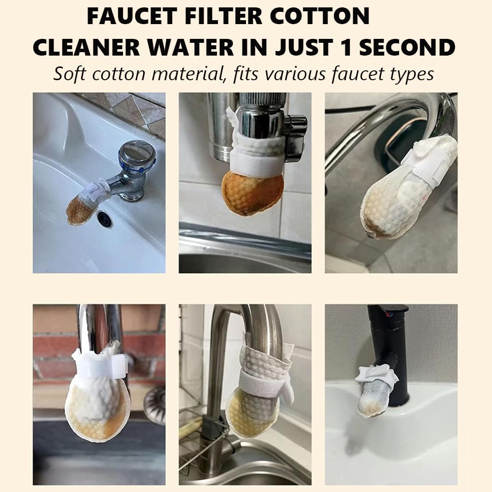 100pcs Faucet Filter Bag, Faucet Water Filter Bag, Faucet Filter Cotton Bag for Kitchen Sink