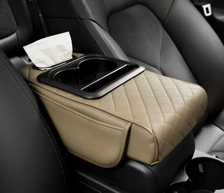 🔥Last Day 49% OFF🚗 Car Console Organizer – PU Leather Armrest, Side Storage, Cup Holder