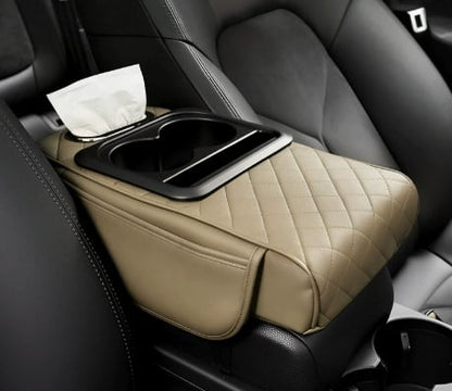 🔥Last Day 49% OFF🚗 Car Console Organizer – PU Leather Armrest, Side Storage, Cup Holder