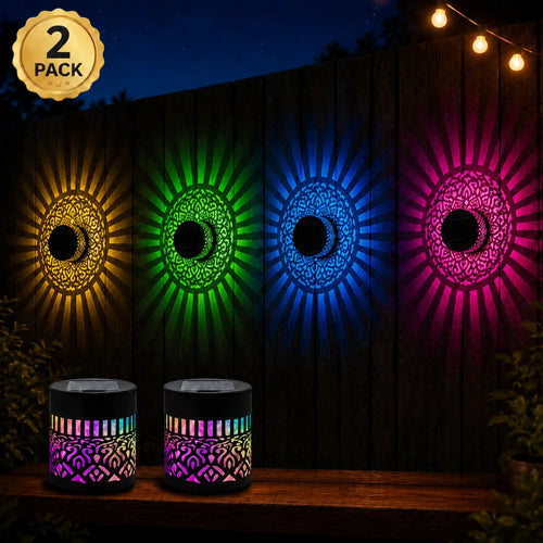 🔥50% OFF🔥-Seven-Color Changing Solar Mandala Projection Wall Light-Buy More Save More