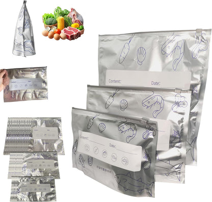 Reusable and Resealable Aluminum Storage Bag 🥢🌍 – Perfect for Storing and Protecting Your Food! 🌿