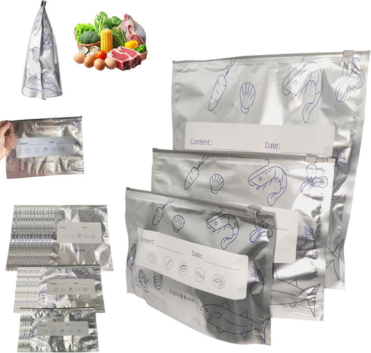 Reusable and Resealable Aluminum Storage Bag 🥢🌍 – Perfect for Storing and Protecting Your Food! 🌿