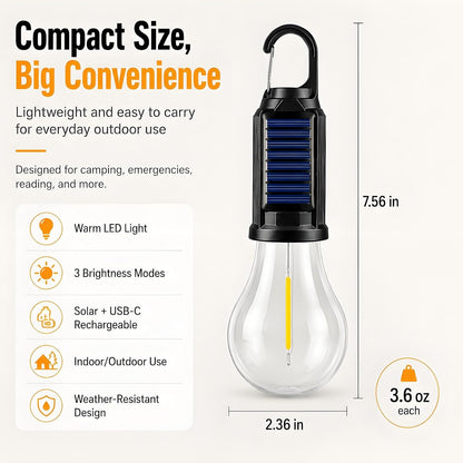 🔥Hot Sales 50% OFF🔥Solar Camping Lantern, Portable LED Solar-Buy 3 Get 1 Free🎁
