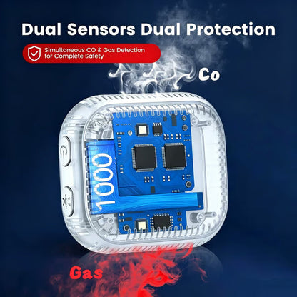 🏠Smart 6-in-1 Gas Detector – CO Smoke & Gas Leak Alarm With LCD Display