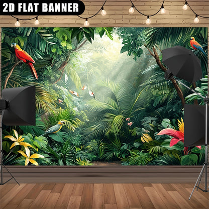 Dreamy Forest Background Banner - Outdoor Birthday Party Scene Decoration