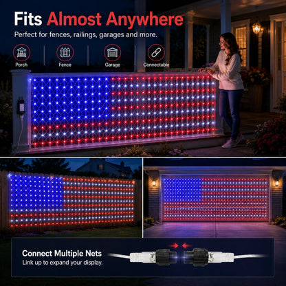 🔥250th Anniversary Limited Edition Sale✨LED American Flag Net