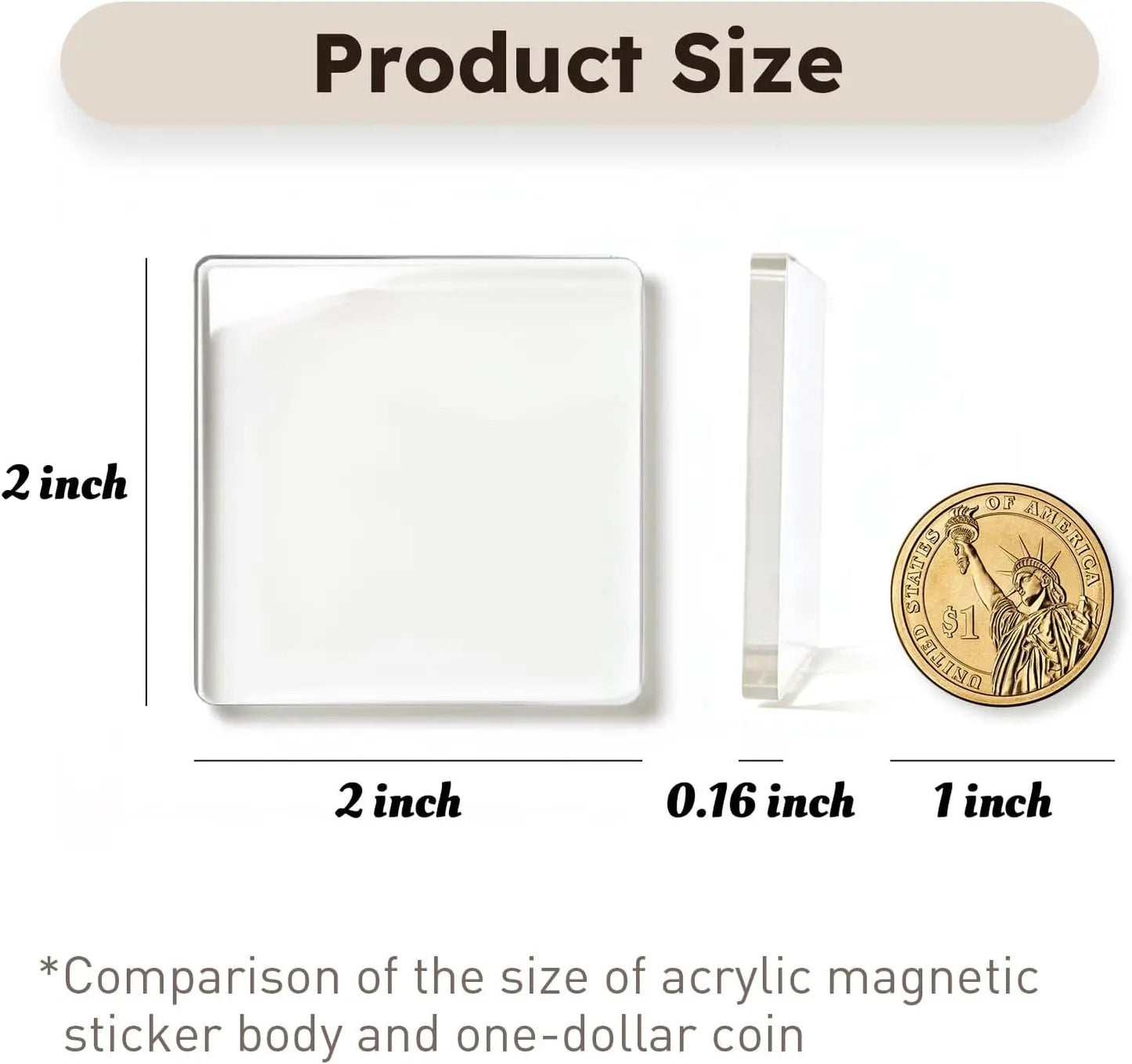 2026 Hot Sale🔥🎞✂10 Pack  2" x 2" Clear Acrylic DIY Fridge Magnet Set with Adhesive Backing – Square Magnetic Photo Frames with Stunning 3D Effect 💕