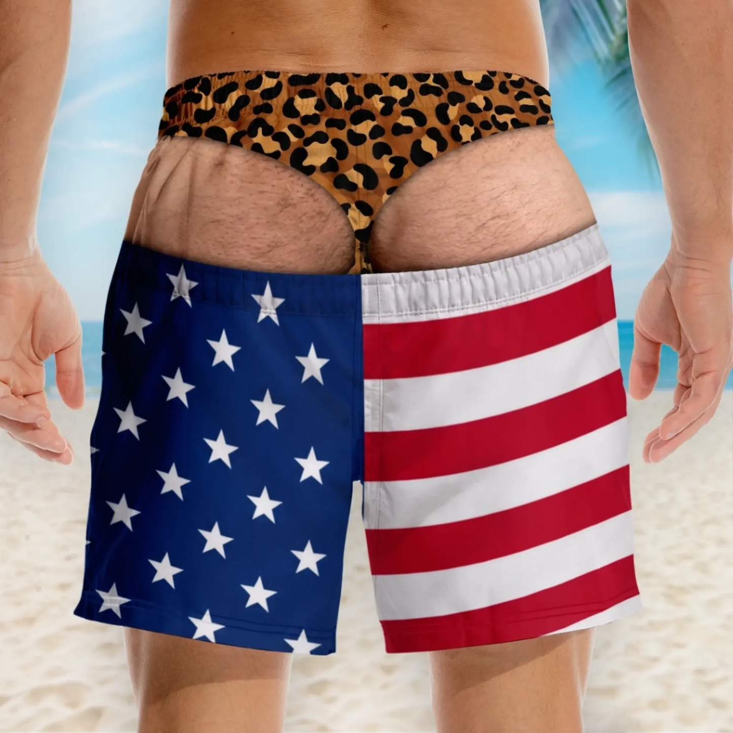 🔥Limited-Time 50%OFF Funny Patriotic Wide Load Swim Trunks for Men
