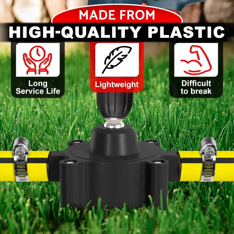 High-Flow Electric Drill Pump – Self Priming Portable Water Pump, Drill Powered Transfer Pump for Water, Oil, Gasoline & Diesel | Hand-Powered, Non-Electric Pump