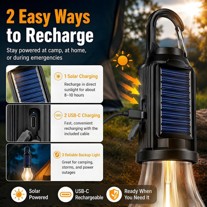 🔥Hot Sales 50% OFF🔥Solar Camping Lantern, Portable LED Solar-Buy 3 Get 1 Free🎁