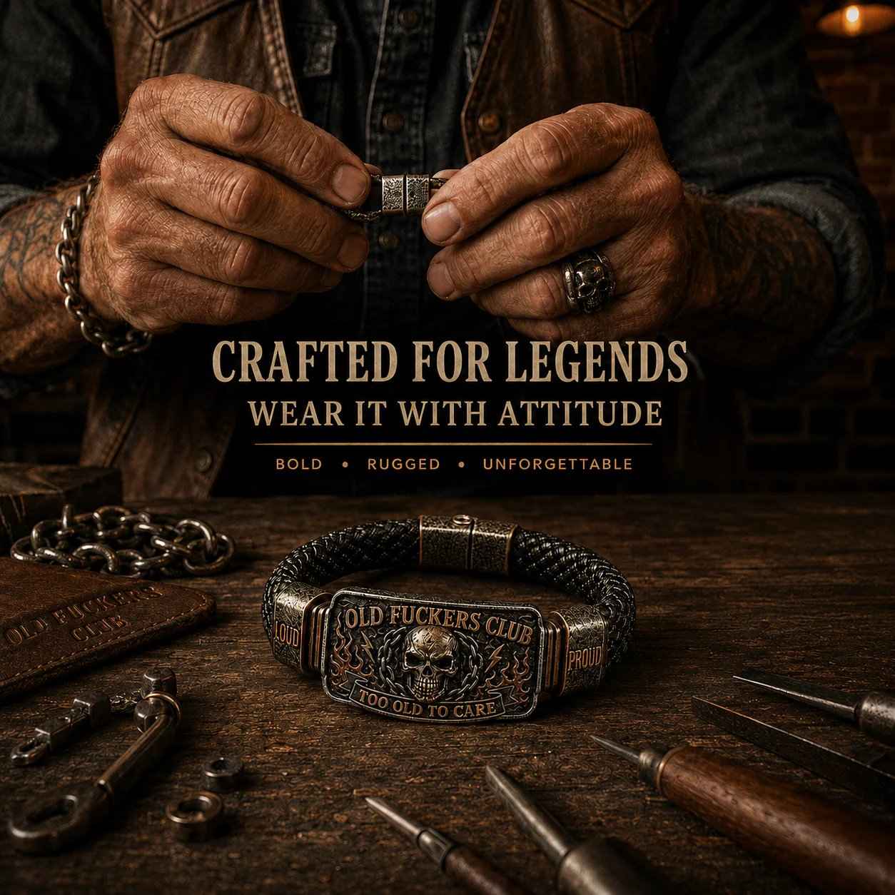 ☠️ Old Legends Club Bracele🪓 | 2026 Limited Edition Vintage Bracelet - Only 17 Left