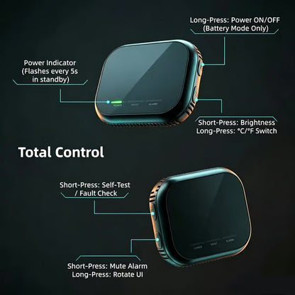 🏠Smart 6-in-1 Gas Detector – CO Smoke & Gas Leak Alarm With LCD Display