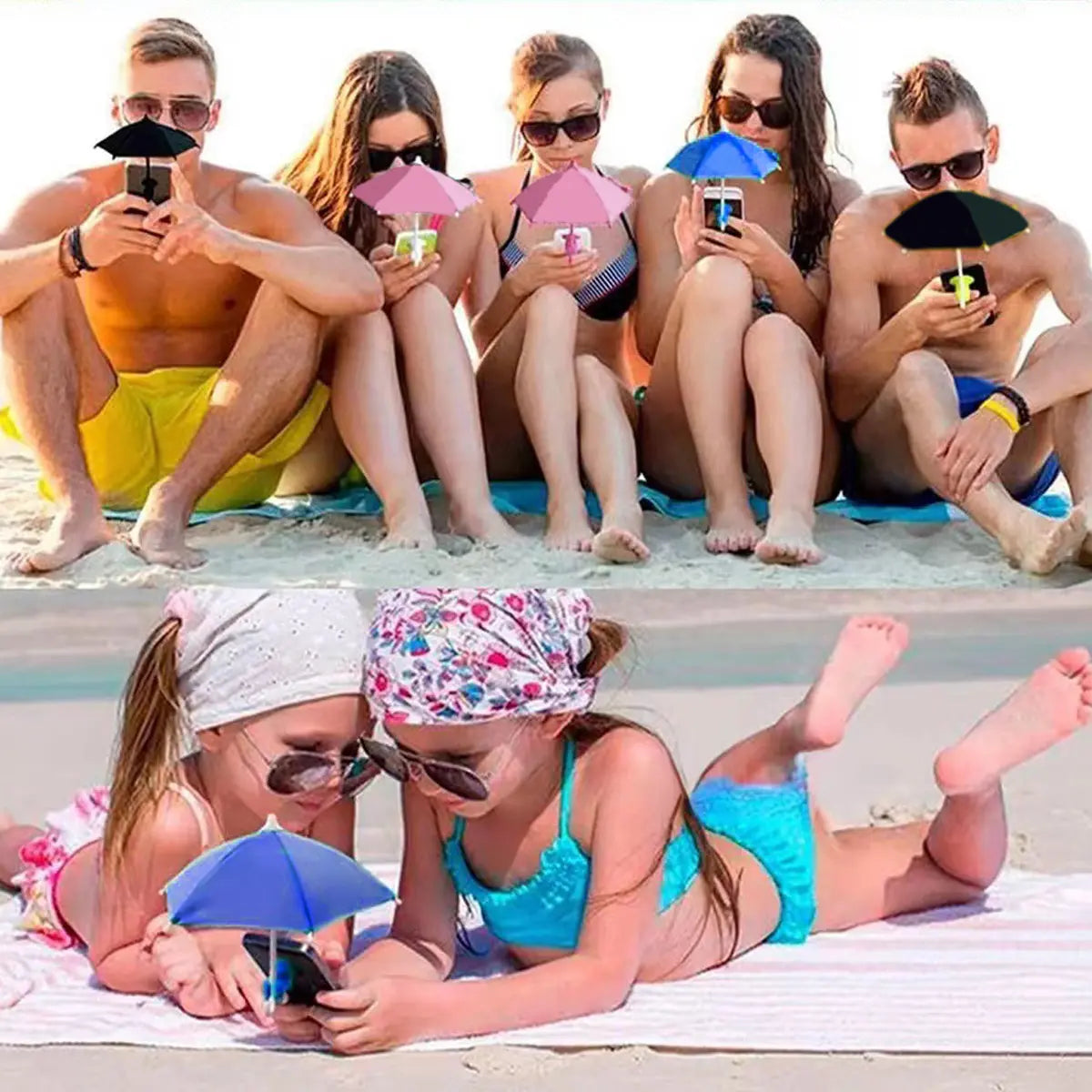 Protection Phone Umbrella for Sun Universal Adjustable Piggy Suction Cup Phone Stand with Sun Shade Cover