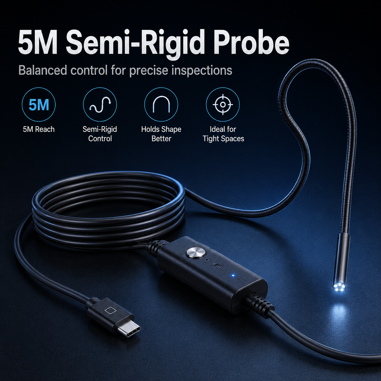 Limited -Time 50% OFF HD Endoscope Inspection Camera | 2M 5M 10M Waterproof Probe