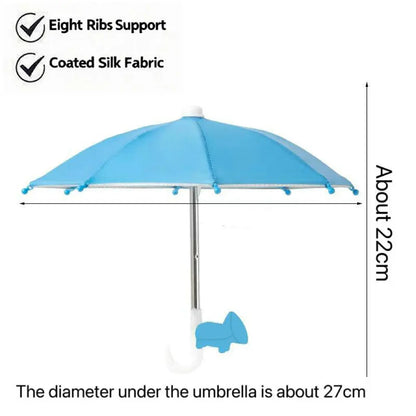 Protection Phone Umbrella for Sun Universal Adjustable Piggy Suction Cup Phone Stand with Sun Shade Cover