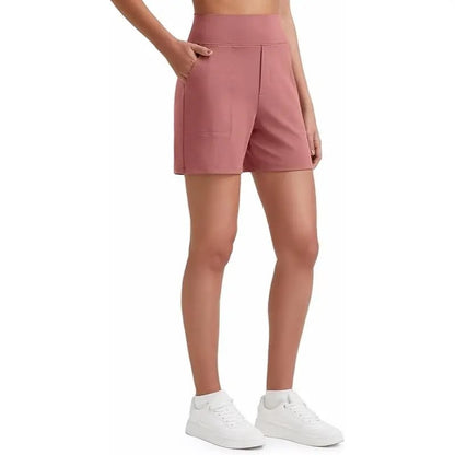 48%OFF🔥Women's High-Waisted Athletic Bermuda Shorts with Pockets – Running, Yoga, Summer Casual Activewear