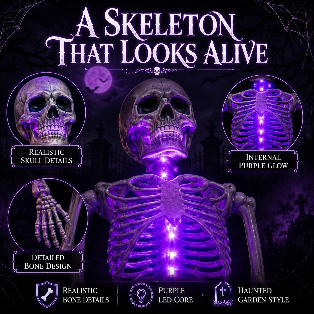 🎃Halloween Early Bird Special 50% OFF 💀Skeleton Solar Light Garden Stake