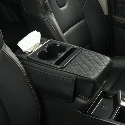 🔥Last Day 49% OFF🚗 Car Console Organizer – PU Leather Armrest, Side Storage, Cup Holder