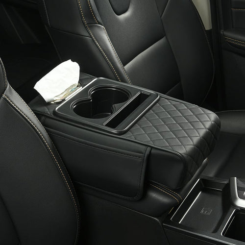 🔥Last Day 49% OFF🚗 Car Console Organizer – PU Leather Armrest, Side Storage, Cup Holder